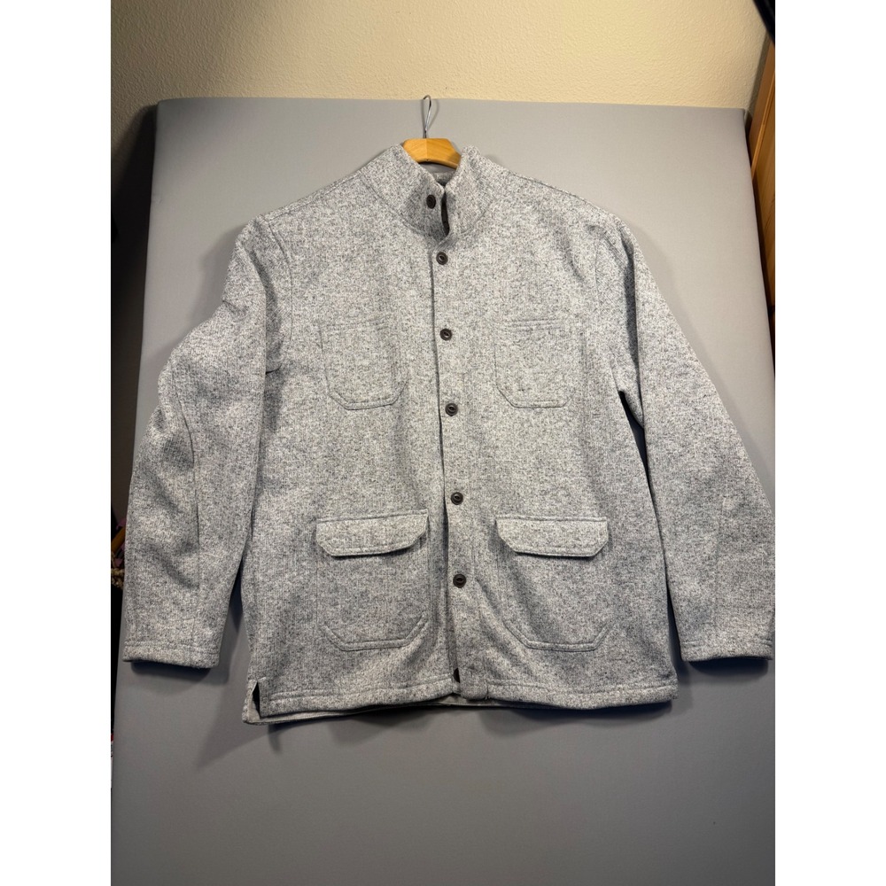 Weatherproof Vintage Mens Grey Marl Fleece Lined Button Front Jacket Large